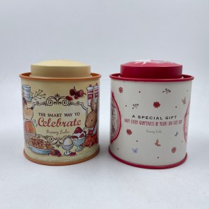 Hộp thiếc tròn trà caddy kẹo đóng gói hộp hộp thiếc